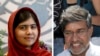 Nobel Prize -- A composite file showing Malala Yousafzai (L), the Pakistani teenage advocate for female education, children's rights activist Kailash Satyarthi of India