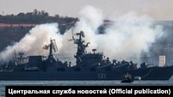 Ракетний крейсер «Москва» є флагманом Чорноморського флоту Росії 