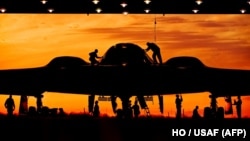 A B-2 Stealth bomber during early morning operations at Whiteman Air Force Base, Mo, in Missouri City, near Kansas. The United States on August 26, 2013