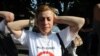 Акция протеста журналистов перед резиденцией М.Саакашвили. Тбилиси, 14 июля