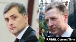 Спецпредставник Державного департаменту США Курт Волкер (п) та помічник президента Росії Владислав Сурков, комбіноване фото