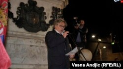 Vladimir Gajić na opozicionom protestu, 6. oktobar 2017.