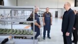 Prezident İlham Əliyev "PIRSHAGHI" ayaqqabı fabrikinin Laçın filialının açılışında 