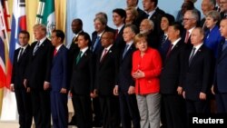 Fotografie „de familie” G20, Hamburg 7 iulie 2017
