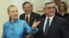 Armenia - President Serzh Sarkisian (R) meets with U.S. Secretary of State Hillary Clinton in Yerevan, 4Jun2012.
