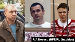 (Зліва направо) Естон Кохвер, Олег Сенцов та Надія Савченко
