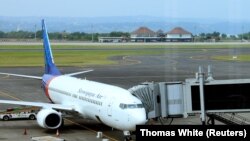 Индонезиянын "Sriwijaya Air" аба жолдору компаниясынын учагы. 2017-жылдын 23-марты.