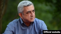 Armenia - President Serzh Sarkisian addresses participants of the Baze (Hawk)youth camp in Tsaghkadzor,17Aug2013.