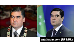 Türkmenistanyň prezidenti Gurbanguly Berdimuhamedow 2007-nji ýylda (çepde) we 2017-nji ýylda.