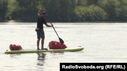 Початок експедиції на САП-дошці з Києва до Одеси. 14 серпня 2018, Київ, Україна