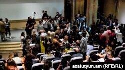 Armenia - A public discussion in Yerevan on a government bill against domestic violence, 9Oct2017.