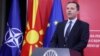 Премиерот Оливер Спасовски на прес-конференција во Владата. 