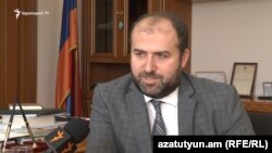Armenia -- Environment Protection Minister Erik Grigorian speaks to RFE/RL, Yerevan, July 23, 2019.