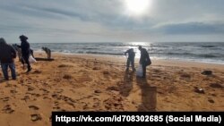Волонтери 8 січня чистять узбережжя кримського заповідника «Опук» від мазуту з російських танкерів, які зазнали аварії в Керченській протоці 15 грудня 2024 року (фото ілюстративне)