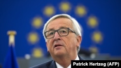Jean-Claude Juncker, președintele Comisiei Europene vorbește despre starea UE în Parlamentul de la Strasbourg, 13 septembrie 2017