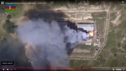 Кадр із відео Міноборони Азербайджану показує, як стверджується, знищення вірменського військового обладнання на кордоні двох країн, 15 липня 2020 року