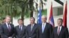 Sastanak u Karađorđevu - članovi Predsedništva BiH Bakir Izetbegović, Željko Komšić i Nebojša Radmanović, predsednik Srbije Boris Tadić i predsednik Turske Abdulah Gul, 26. april 2011