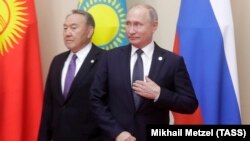 Нурсултан Назарбаеў і Ўладзімір Пуцін