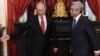 Russia - President Vladimir Putin (L) greets his Armenian counterpart Serzh Sarkisian at a summit of the Collective Security Treaty Organization in Moscow, 15May2012.