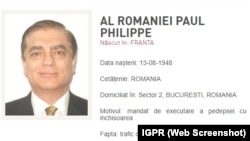 Paul Phillipe Al României a fost dat în urmărire internațională în 2020.