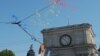 Moldova - balloons, tricolor, arch of triumph, Independence Day, military parade, 27Aug2011