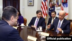 U.S. - Vice President Joe Biden meets with Armenian Prime Minister Tigran Sarkisian (L), Washington, 13Dec2012.